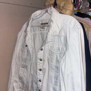 white jean jacket